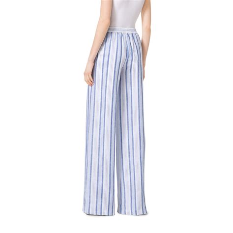 michael kors pants blue stripes|Michael Kors straight leg pants.